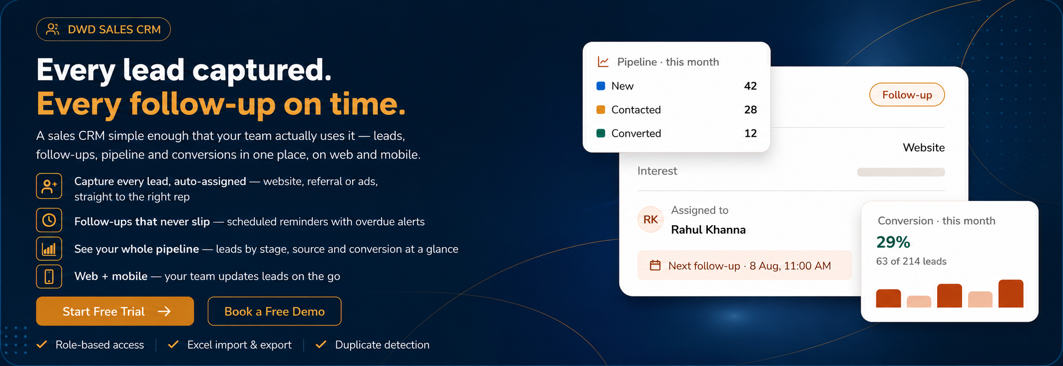 CRM dashboard