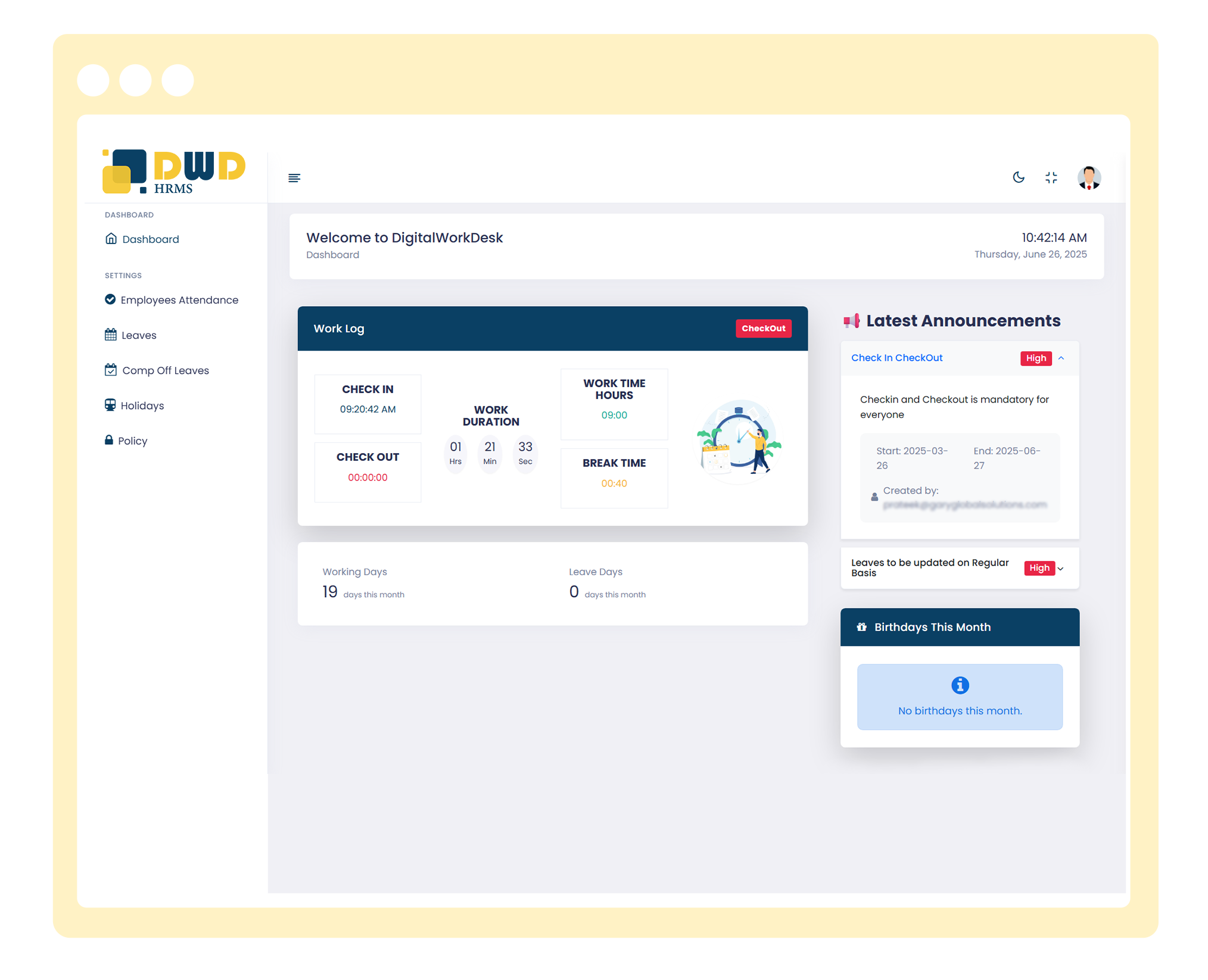 Core HR Mockup